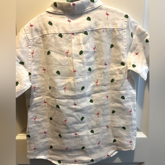 Janie & Jack Flamingo linen shirt - Picture 4 of 4